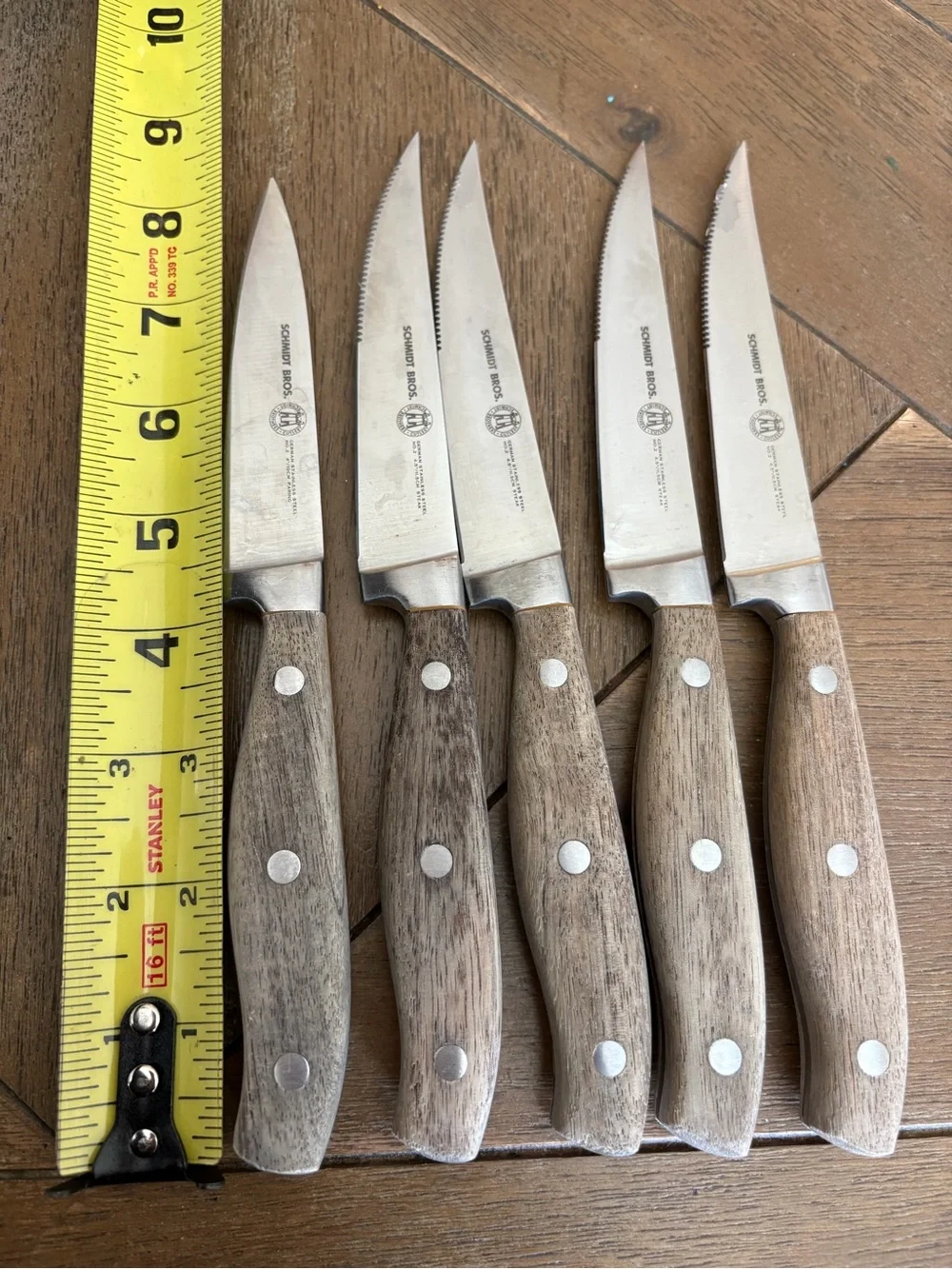 Schmidt Bros 5- Piece Knife Set - Wood, German Stainless Steel